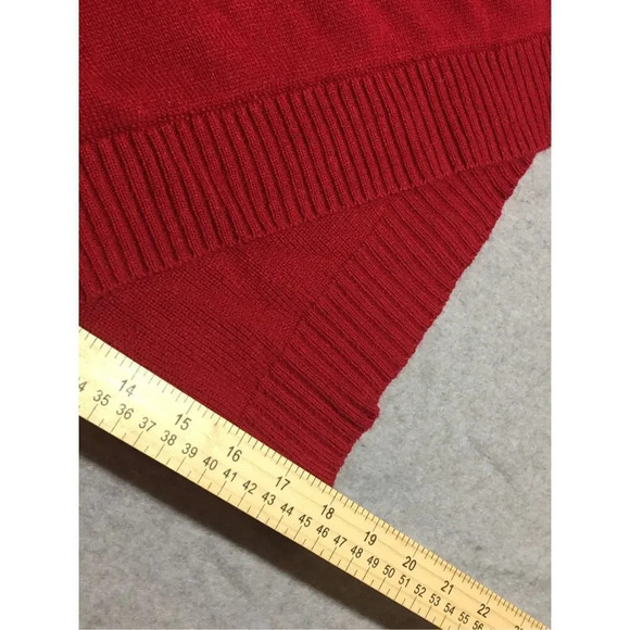Womens Vintage Design365 Sweater Size Small Asymmetric Hem Acrylic Red Knit - Picture 3 of 4